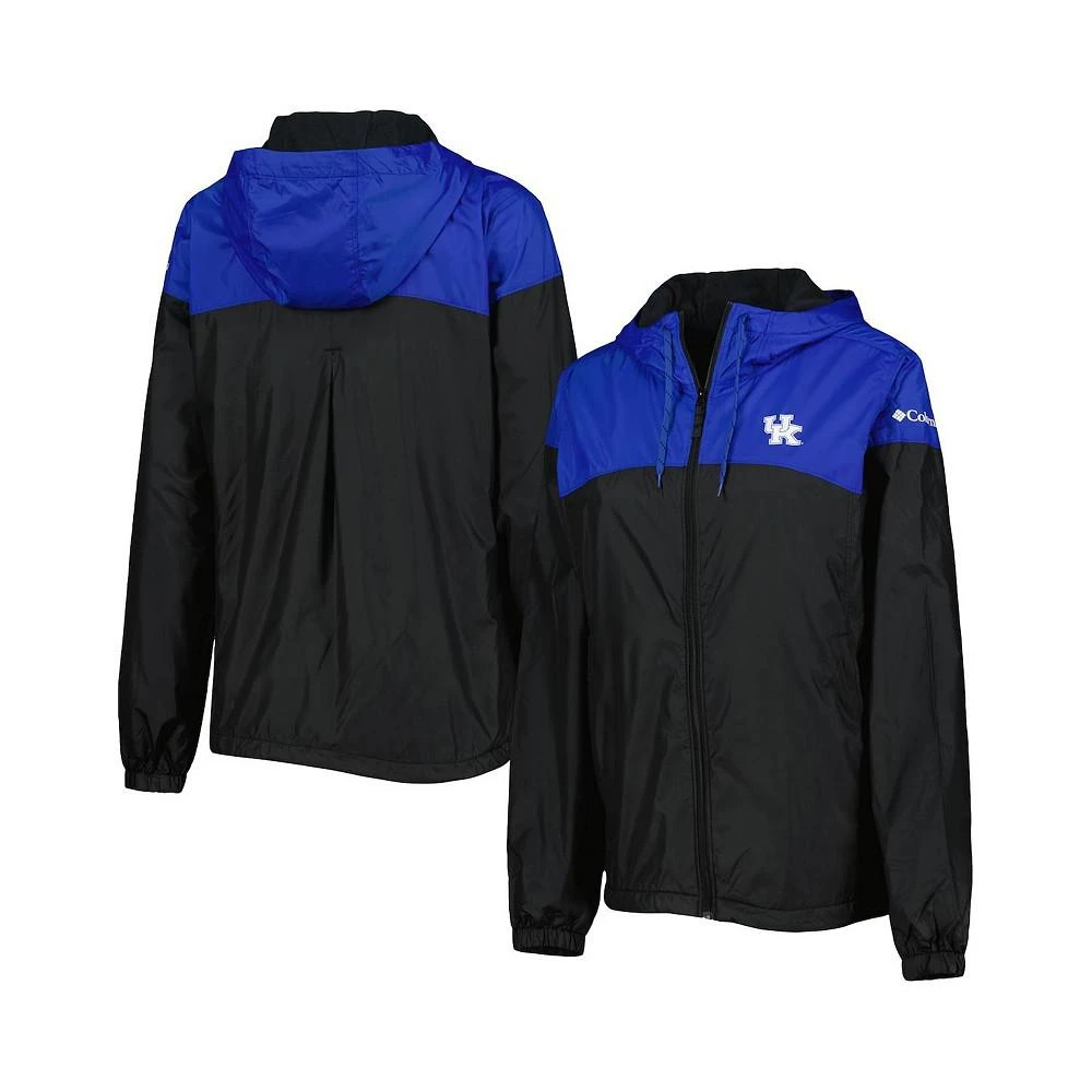 商品Columbia|Women's Black, Royal Kentucky Wildcats Flash Forward Full-Zip Hoodie Windbreaker Jacket,价格¥407,第1张图片