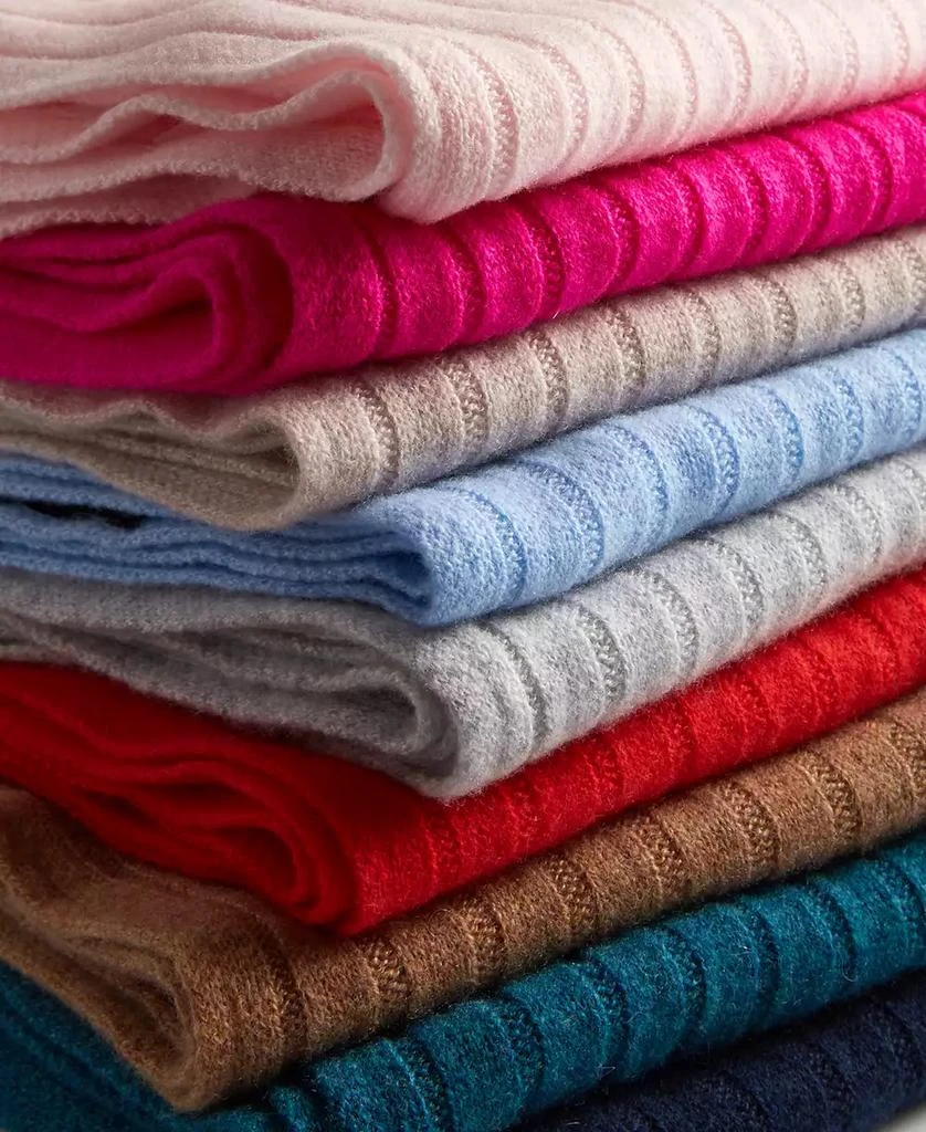 商品Charter Club|Ribbed 100% Cashmere Scarf, Created for Macy's,价格¥821,第4张图片详细描述