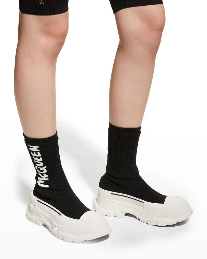 商品Alexander McQueen|Tread Slick Graffiti Pull-On Boot Sneakers,价格¥2858,第2张图片详细描述