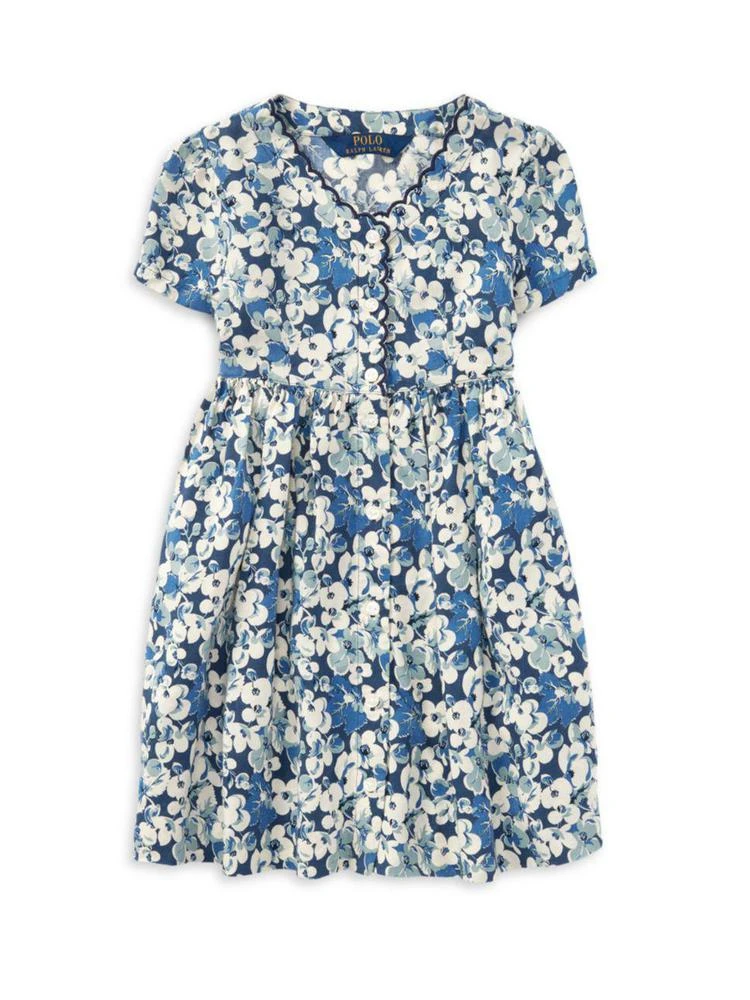 商品Ralph Lauren|Ralph Lauren - Little Girl's Short-Sleeve Floral Dress,价格¥205,第1张图片