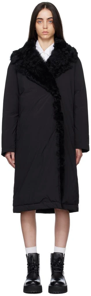 商品Yves Salomon|SSENSE Exclusive Black Long Down Jacket,价格¥5211,第1张图片