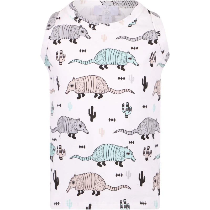 商品Big Little Ones|Happy armadillos print short pajama set in white,价格¥440,第2张图片详细描述