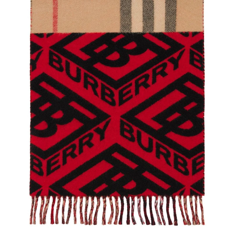 BURBERRY 男士拼色围巾 8022494 商品