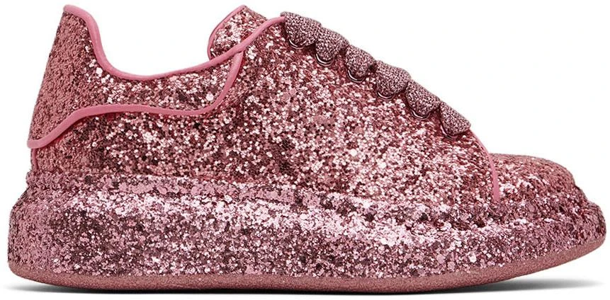 商品Alexander McQueen|Kids Pink All Over Glitter Sneakers,价格¥2169,第1张图片