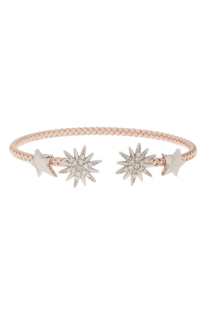 商品MESHMERISE|18K Gold Plated Two-Tone Diamond Starburst Bangle Bracelet - 0.25 ctw,价格¥1527,第1张图片详细描述