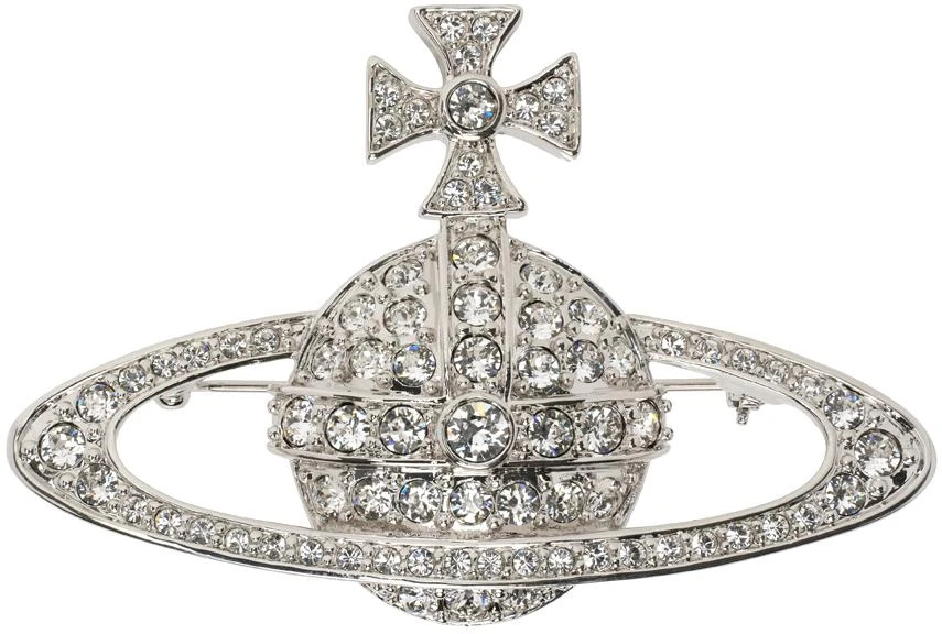 商品Vivienne Westwood|Silver Crystal Bas Relief Brooch,价格¥1433,第1张图片
