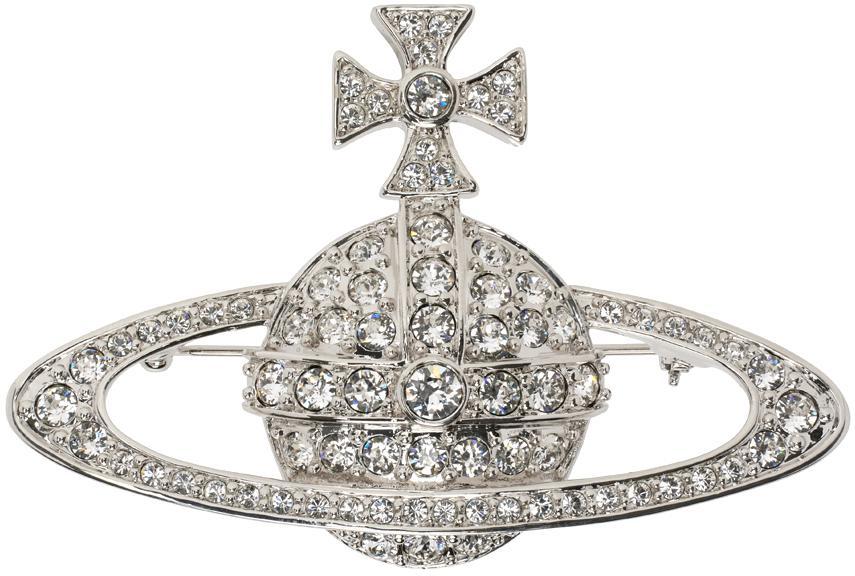 商品Vivienne Westwood|Silver Crystal Bas Relief Brooch,价格¥1499,第1张图片