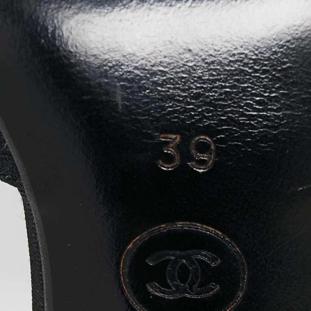 Chanel Black Canvas Pointed Toe  Ankle Wrap Sandals Size 39  商品