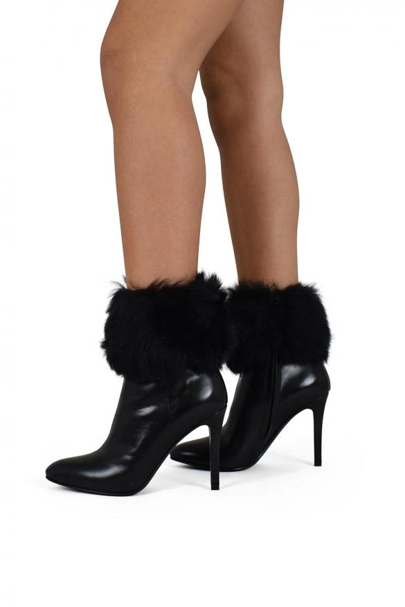 商品Yves Saint Laurent|Luxury shoes for women saint laurent boots in black leather with fur,价格¥5070,第2张图片详细描述