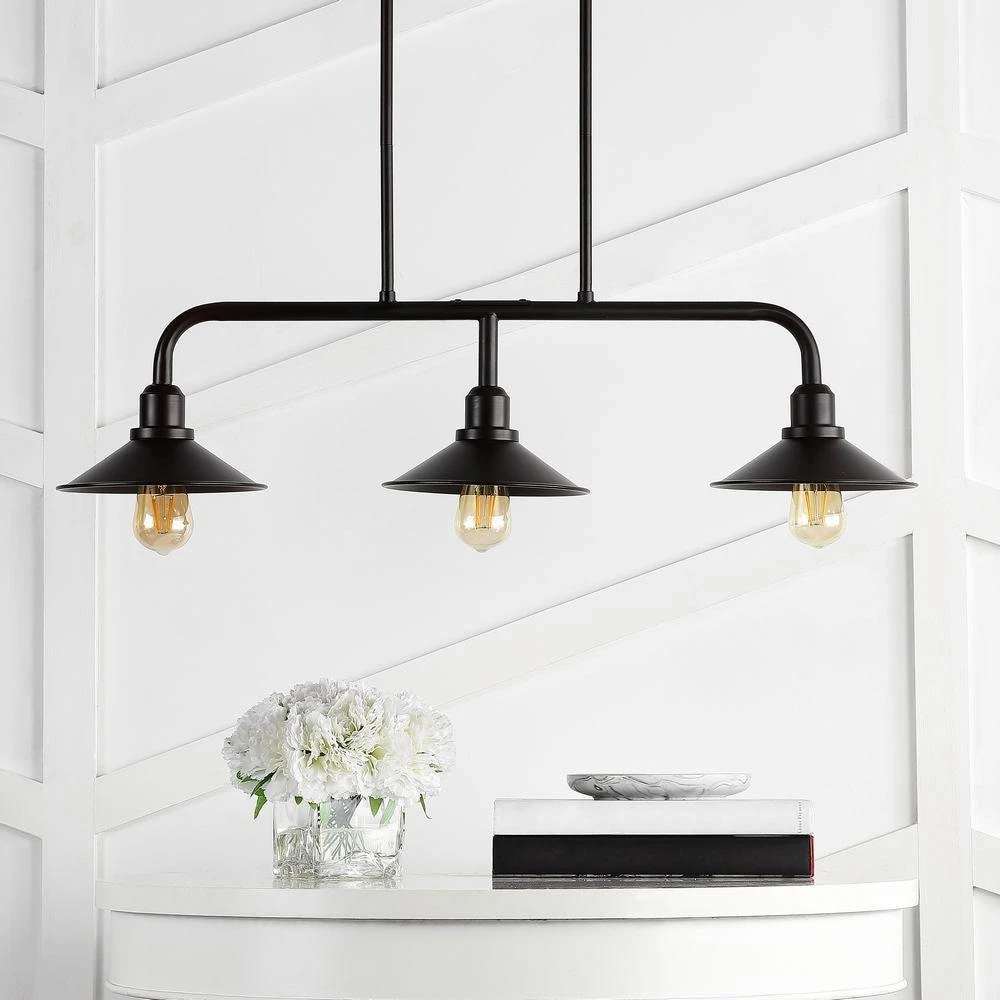 商品JONATHAN Y|Cade 34.25" 3-Light  Metal Farmhouse Industrial LED Pendant,价格¥1278,第4张图片详细描述