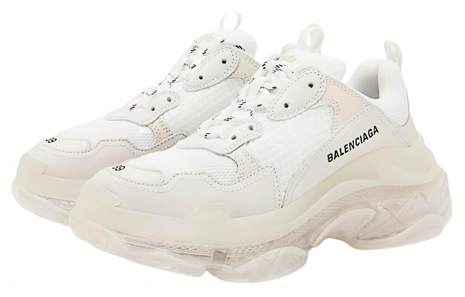 商品[国内直发] Balenciaga|巴黎世家 Triple S clear sole 复古运动 防滑耐磨包裹性 低帮 老爹鞋 男款 白,价格¥8003,第4张图片详细描述