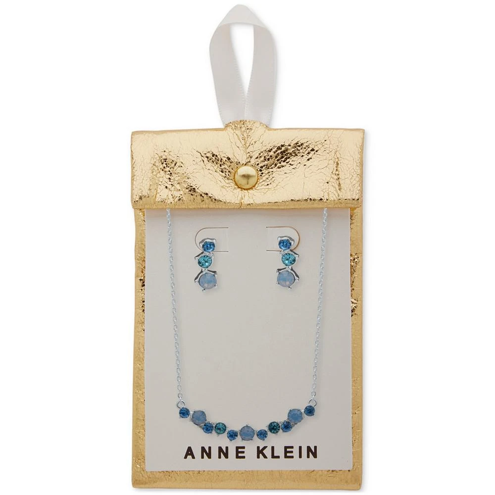 商品Anne Klein|Silver-Tone Color Crystal Statement Necklace & Drop Earrings Set,价格¥105,第3张图片详细描述