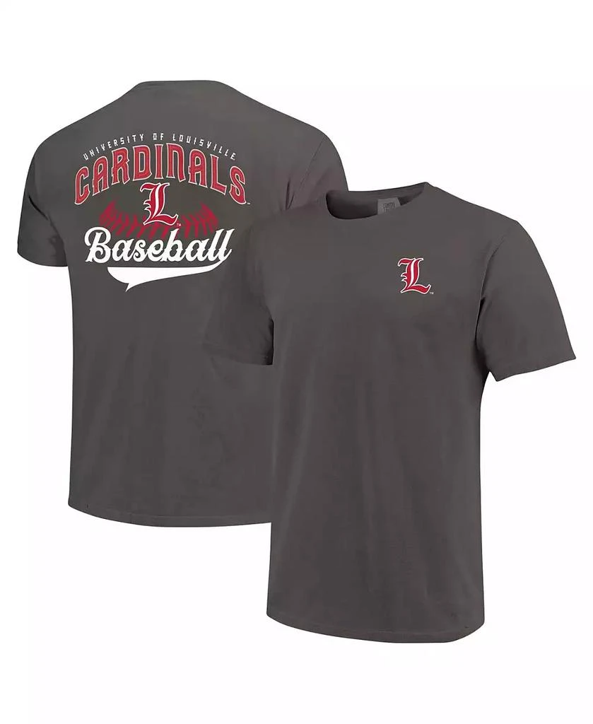 商品Image One|Men's Graphite Louisville Cardinals Baseball Comfort Colors T-Shirt,价格¥263,第1张图片