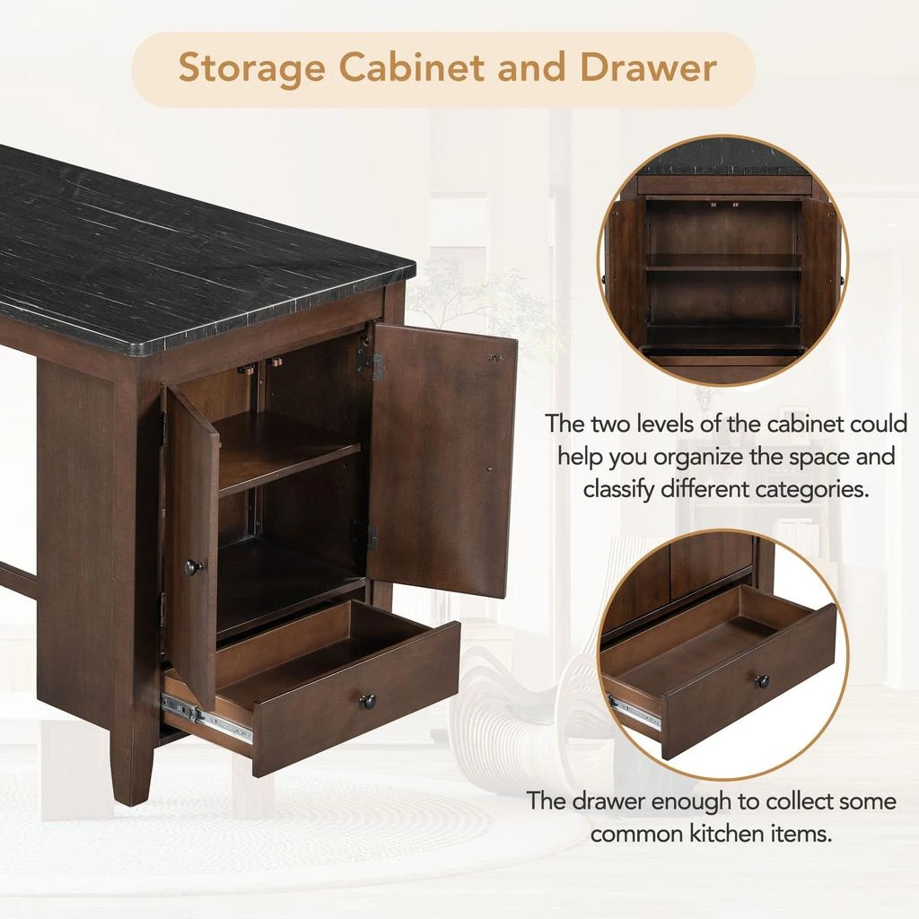 商品Simplie Fun|Counter Height 5-piece Dining Table Set,价格¥7966,第5张图片详细描述