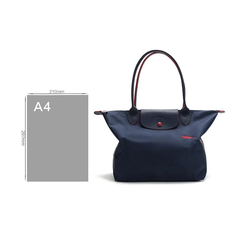 商品[国内直发] Longchamp|珑骧 LONGCHAMP 2020春夏 女士LE PLIAGE系列织物小号长柄可折叠饺子包70周年款 L2605 619 556 海军蓝色,价格¥628,第2张图片详细描述