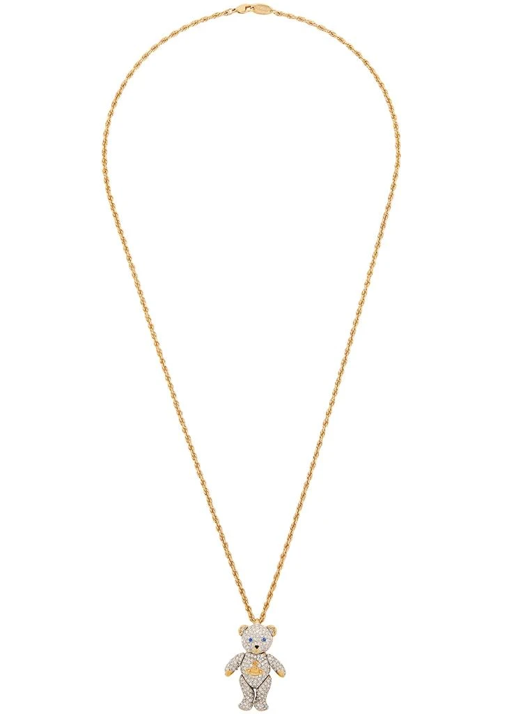 商品Vivienne Westwood|Teddy crystal-embellished gold-tone necklace,价格¥1896,第1张图片