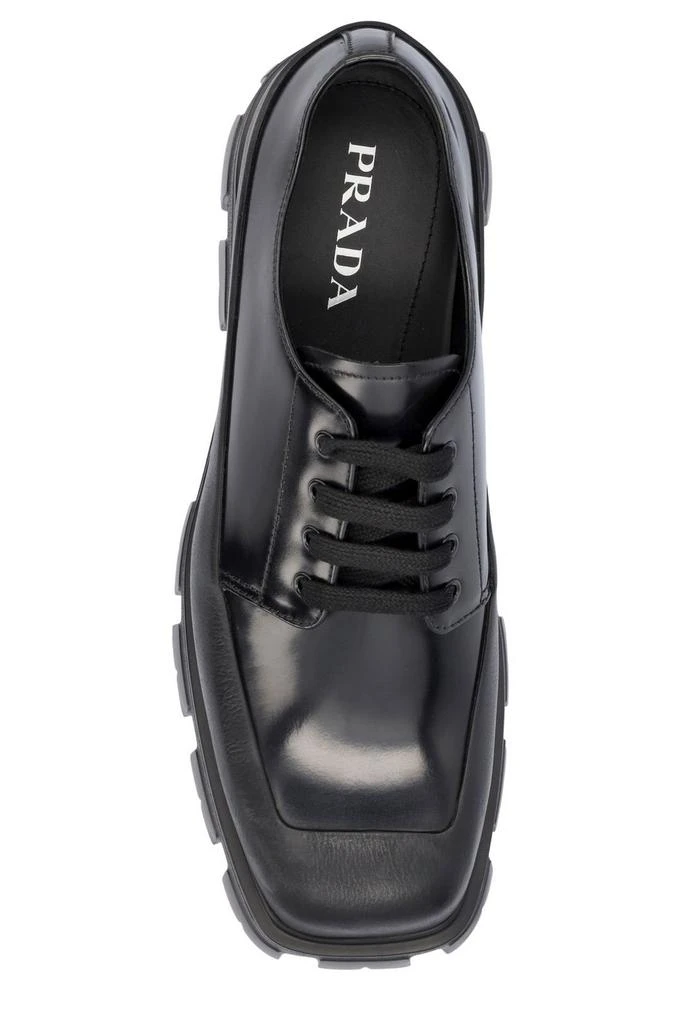 商品Prada|Prada Chunky Lace-Up Derby Shoes,价格¥10725,第4张图片详细描述
