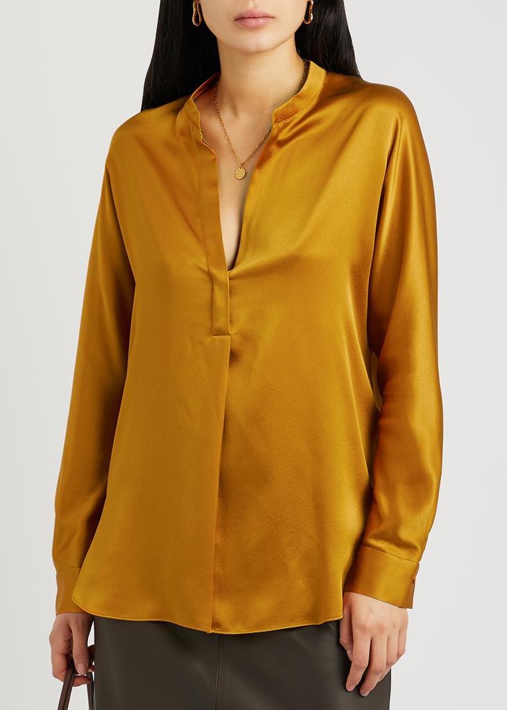 商品Vince|Orange silk-satin blouse,价格¥2647,第4张图片详细描述