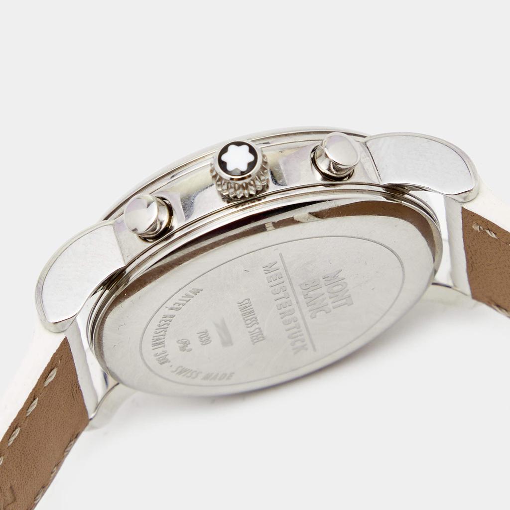 Montblanc White Stainless Steel Leather Mini Star 7039 Women's Wristwatch 32 mm商品第7张图片规格展示