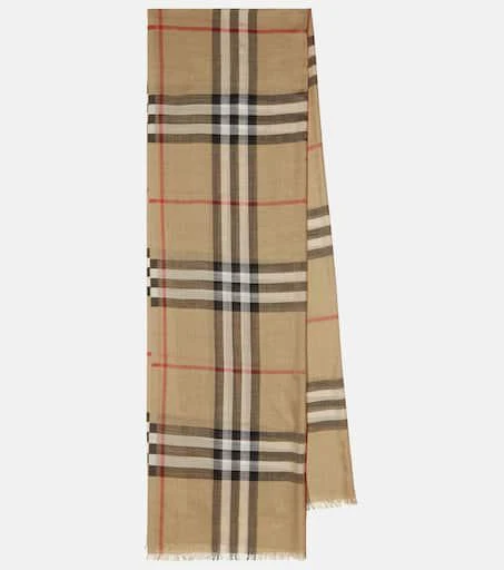 商品Burberry|格纹羊毛与真丝围巾,价格¥3987,第1张图片