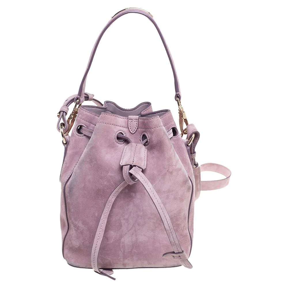 商品[二手商品] Ralph Lauren|Ralph Lauren Purple Suede Crystal Embellished Drawstring Bucket Bag,价格¥3374,第4张图片详细描述