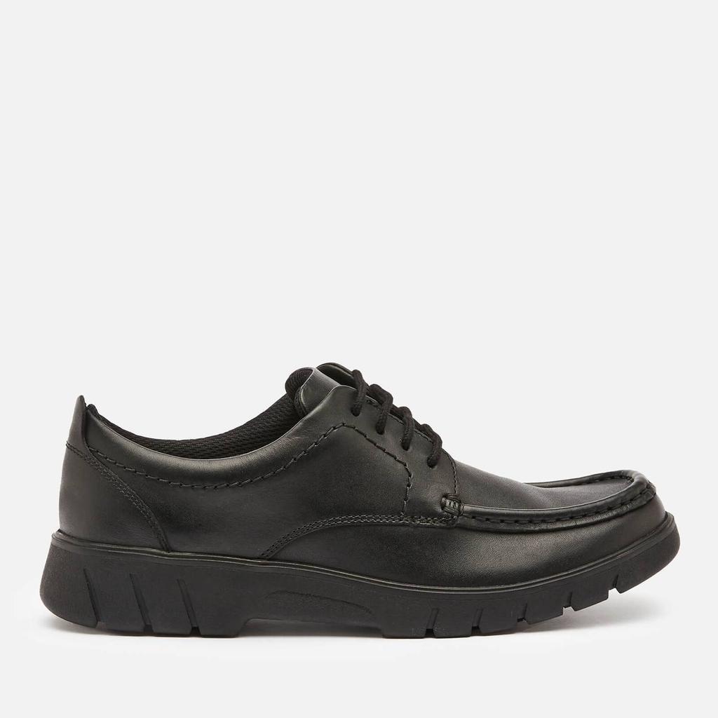 Clarks Branch Lace Youth School Shoes - Black Leather商品第1张图片规格展示