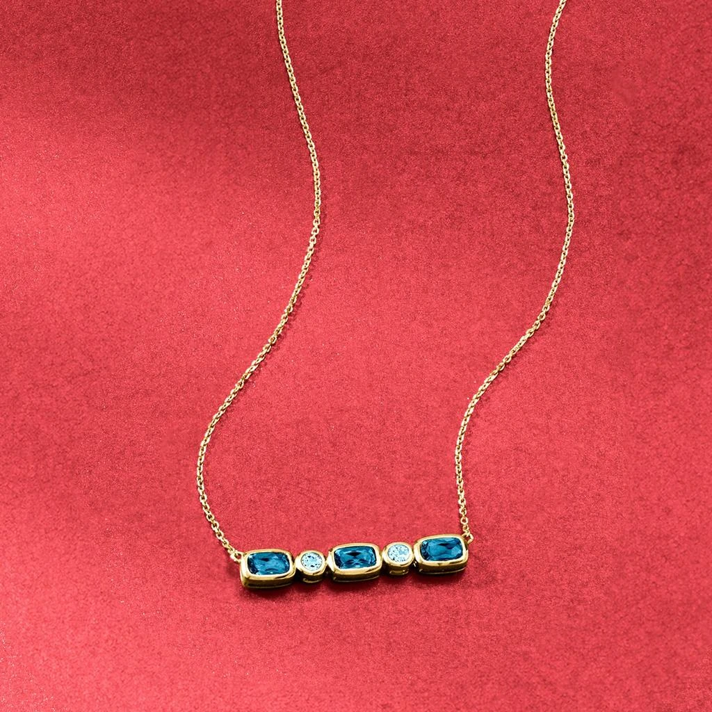 商品Ross-Simons|London and Sky Blue Topaz Necklace in 14kt Yellow Gold,价格¥3631,第3张图片详细描述