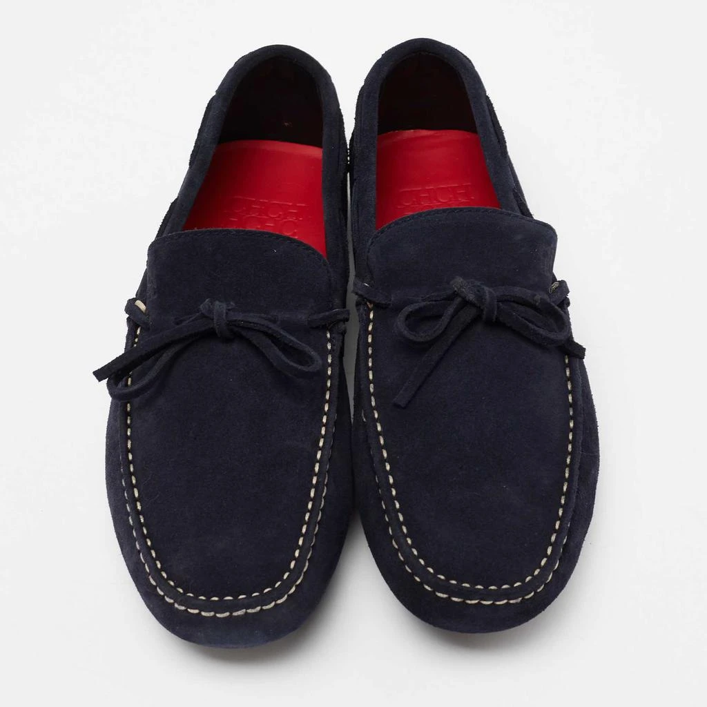 商品Carolina Herrera|CH Carolina Herrera Navy Blue Suede Slip On Loafers Size 41.5,价格¥2441,第3张图片详细描述