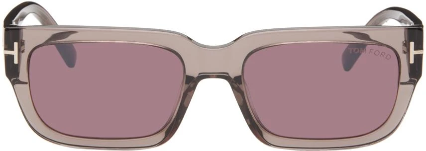 商品Tom Ford|Burgundy Ezra Sunglasses,价格¥2987,第1张图片