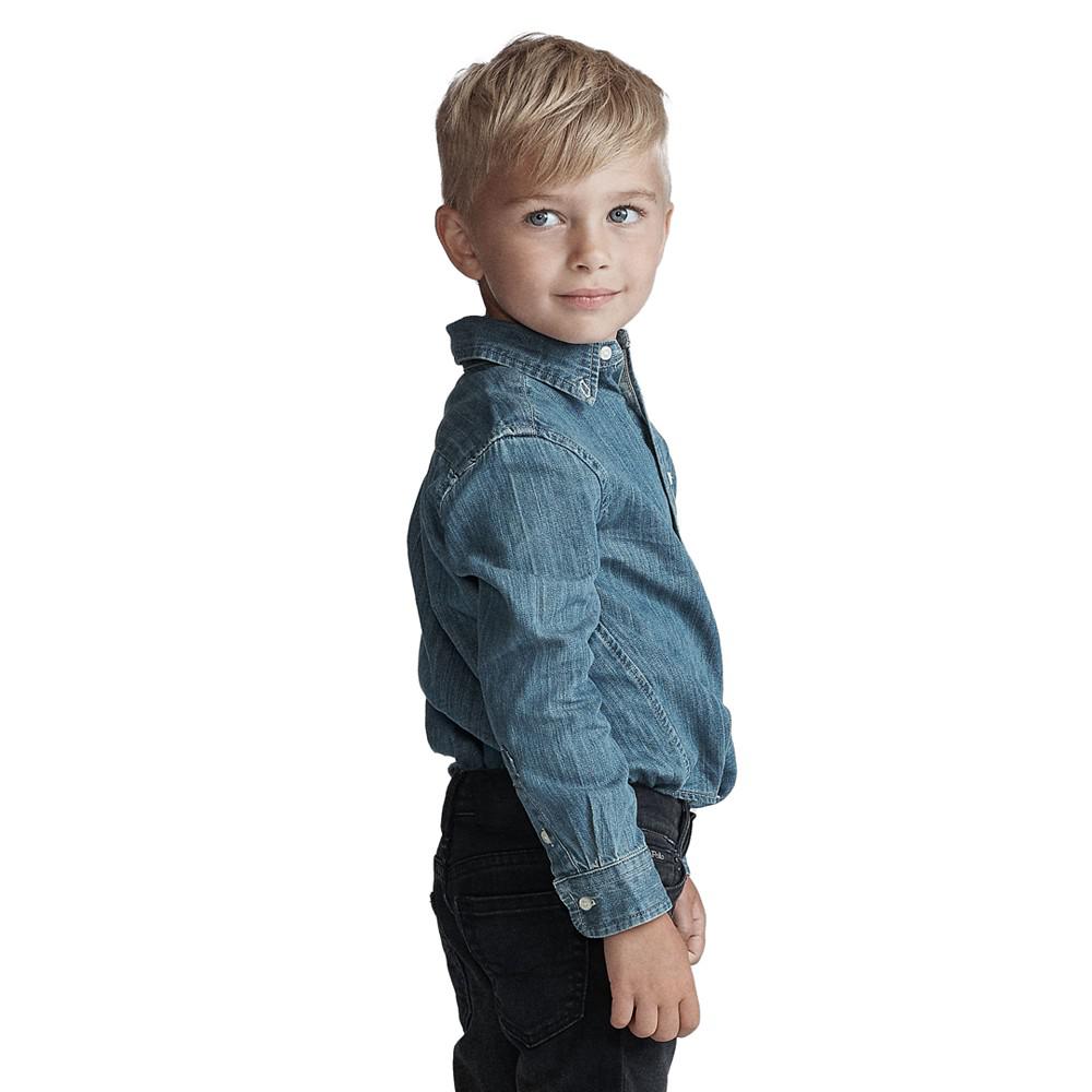 Toddler Boys Cotton Chambray Sport Shirt商品第5张图片规格展示
