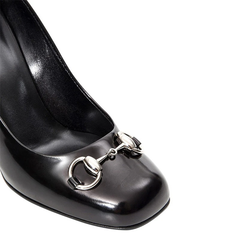 GUCCI 女士黑色漆皮高跟鞋 388920-CLG00-1000 商品