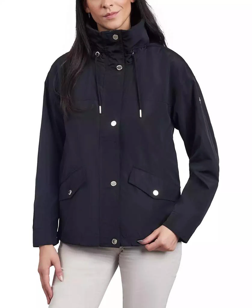 商品Michael Kors|Women's Petite Hooded Bomber Raincoat,价格¥404,第1张图片