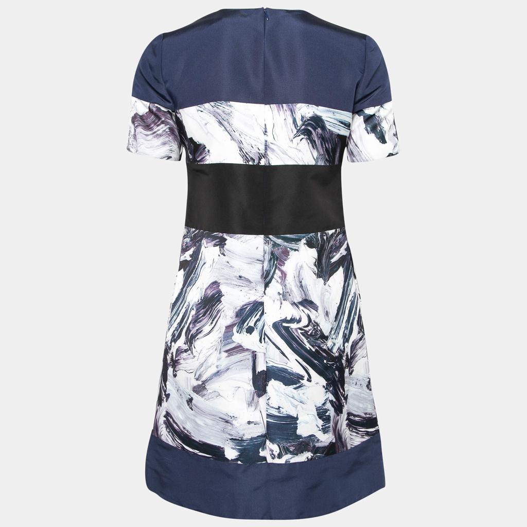 Prabal Gurung Multicolor Brush Stroke Printed Paneled Shift Dress S商品第2张图片规格展示