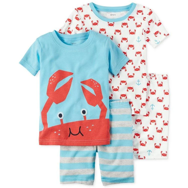 商品Carter's|4-Pc. Crab Cotton Pajama Set, Little Boys (2-7) & Big Boys (8-20),价格¥150,第1张图片