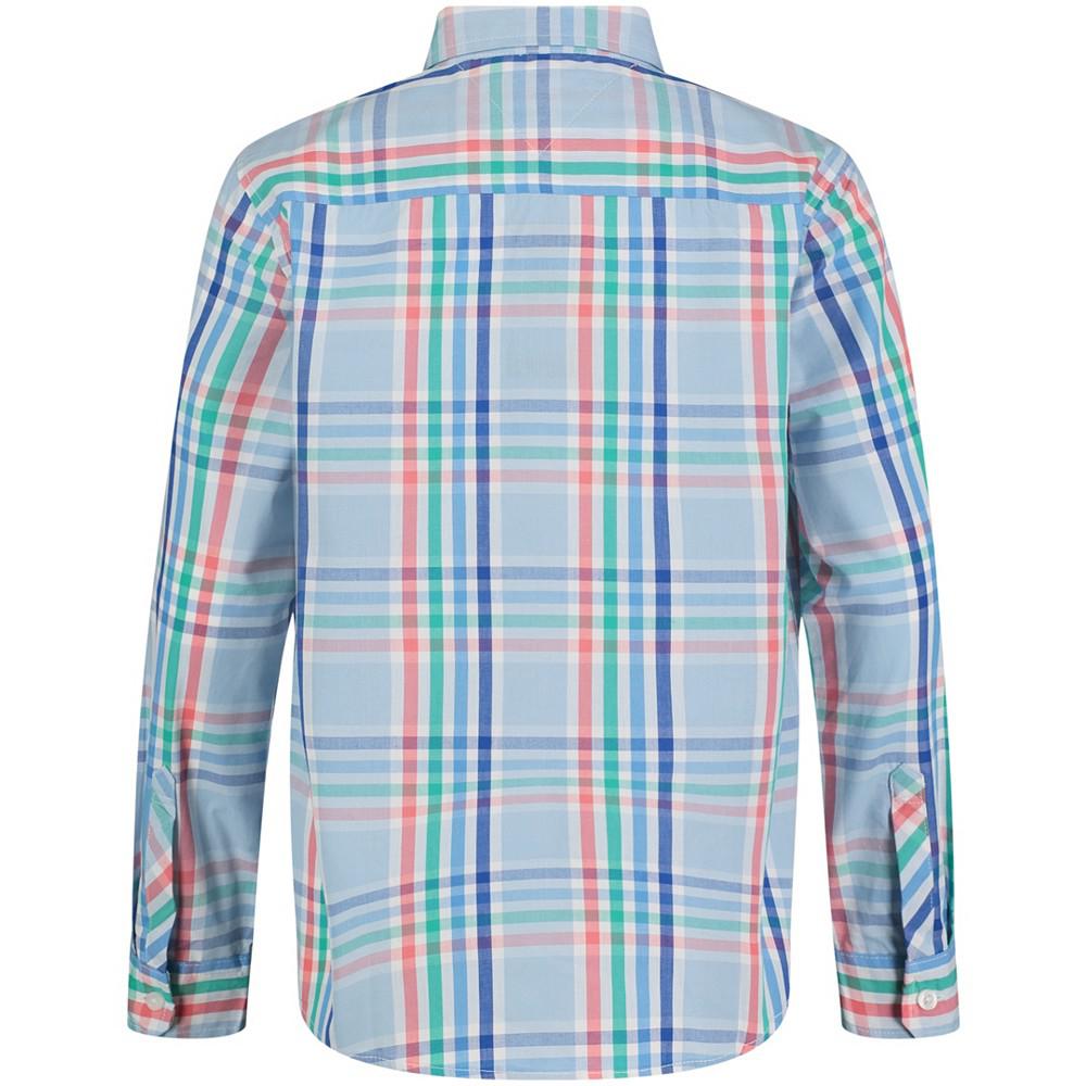 Little Boys Spring Plaid Long Sleeves Shirt商品第2张图片规格展示