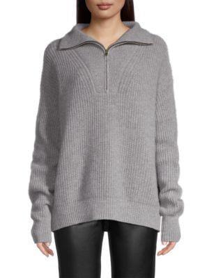 商品Tahari|Cashmere Half-Zip Sweater,价格¥931-¥1340,第3张图片详细描述