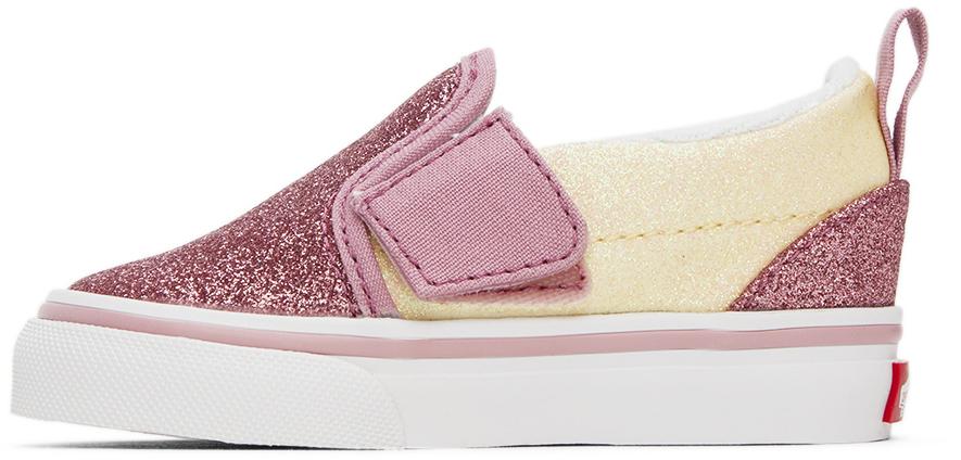 Baby Pink & Off-White Slip-On V Sneakers商品第3张图片规格展示