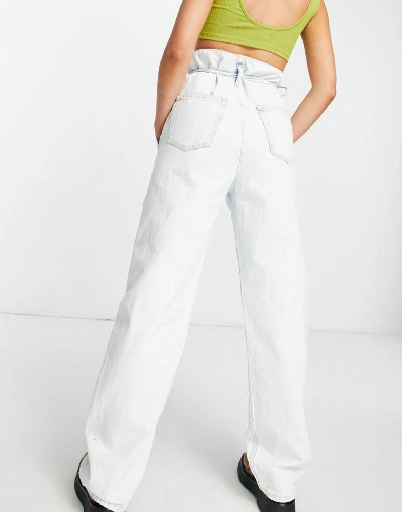 商品Topshop|Topshop high-waist wide leg Dad jeans in super bleach ,价格¥133,第3张图片详细描述