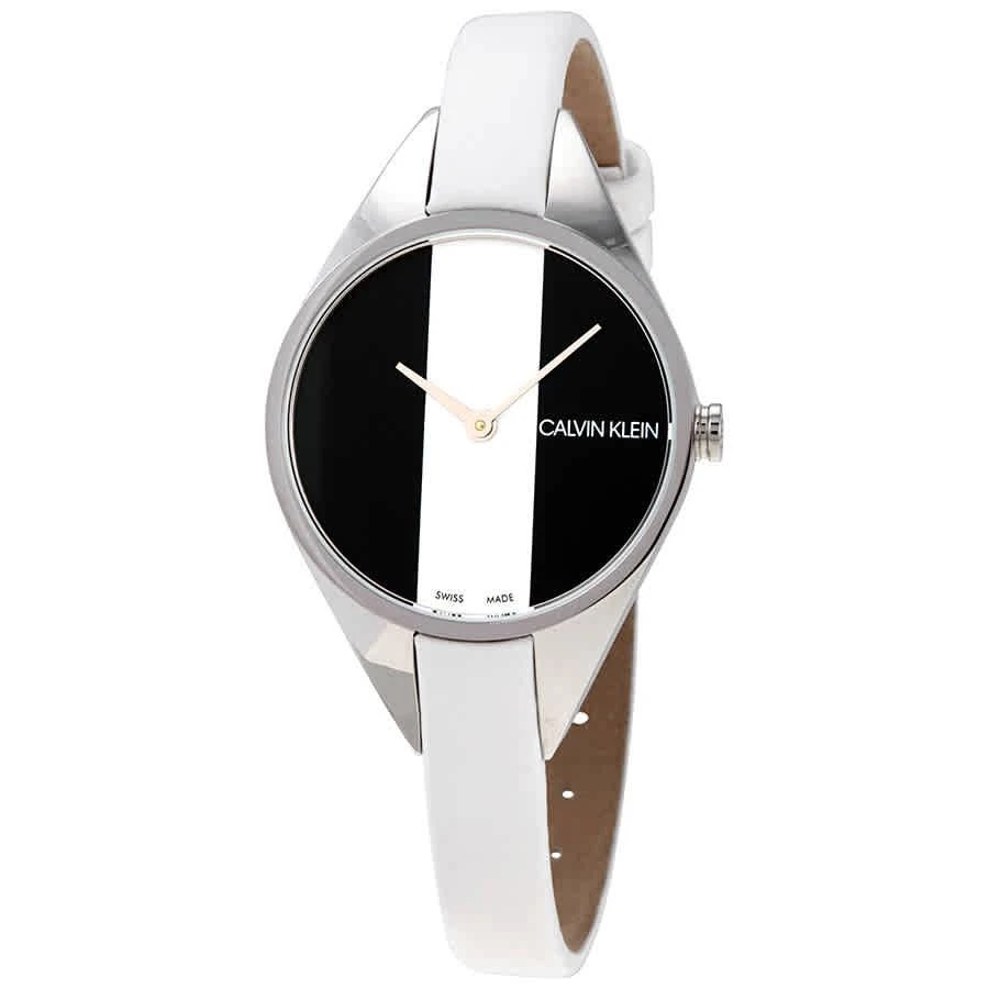 商品Calvin Klein|Calvin Klein Rebel Quartz Black and White Dial Ladies Watch K8P231L1,价格¥261,第1张图片