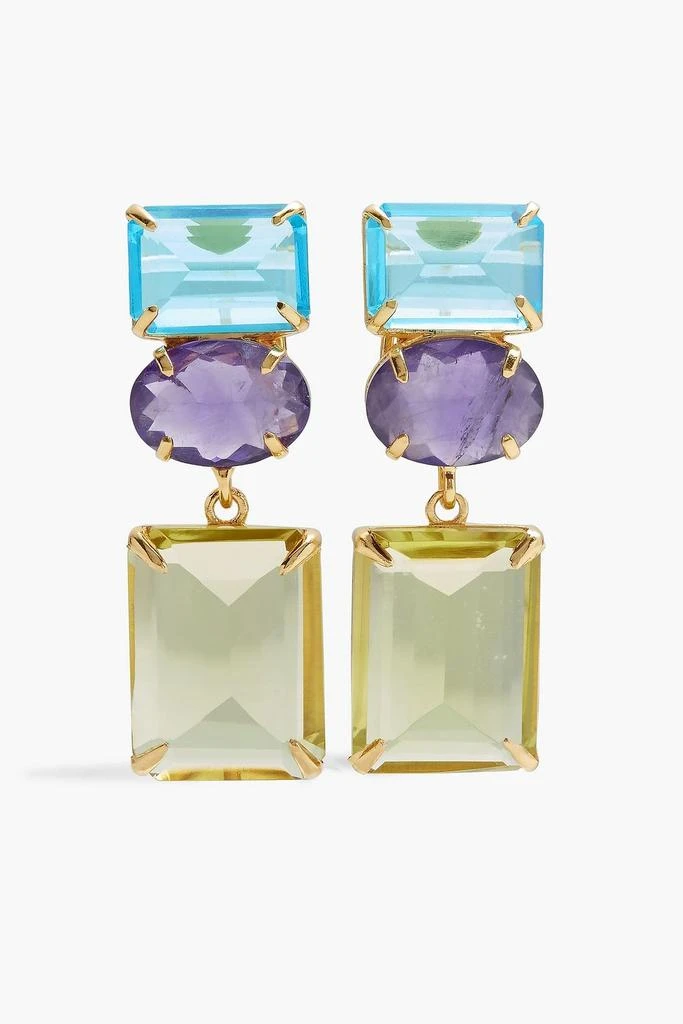 商品BOUNKIT|Gold-tone, amethyst and quartz earrings,价格¥982,第1张图片
