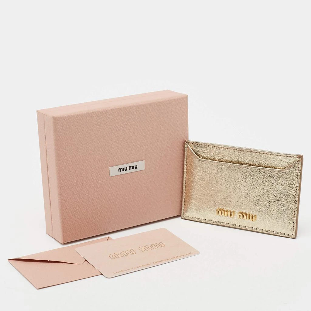 Miu Miu Metallic Gold Madras Leather Card Holder 商品