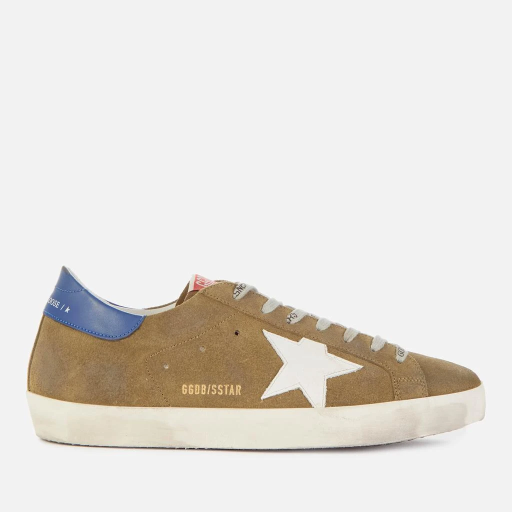 商品Golden Goose|Golden Goose Men's Superstar Suede Trainers - Wood Green/White/Blue,价格¥3004,第1张图片