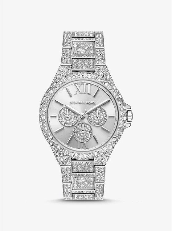 商品Michael Kors|Oversized Camille Pavé Silver-Tone Watch,价格¥2788,第1张图片