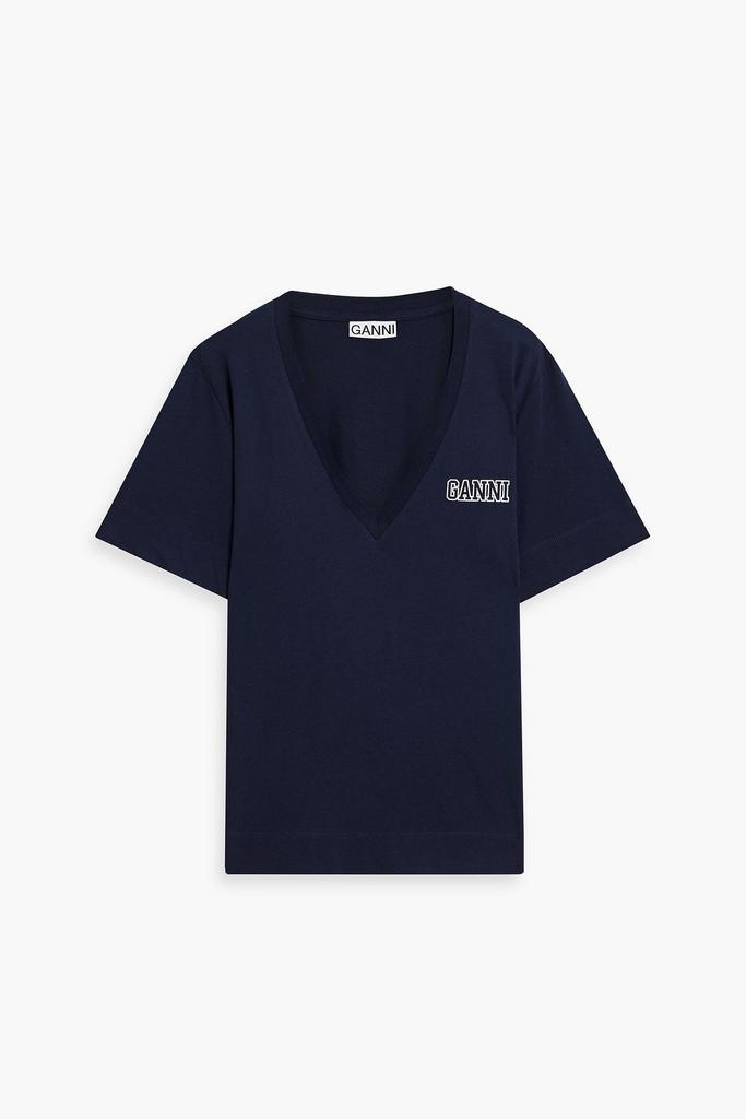 商品Ganni|Printed cotton-blend jersey T-shirt,价格¥308,第5张图片详细描述