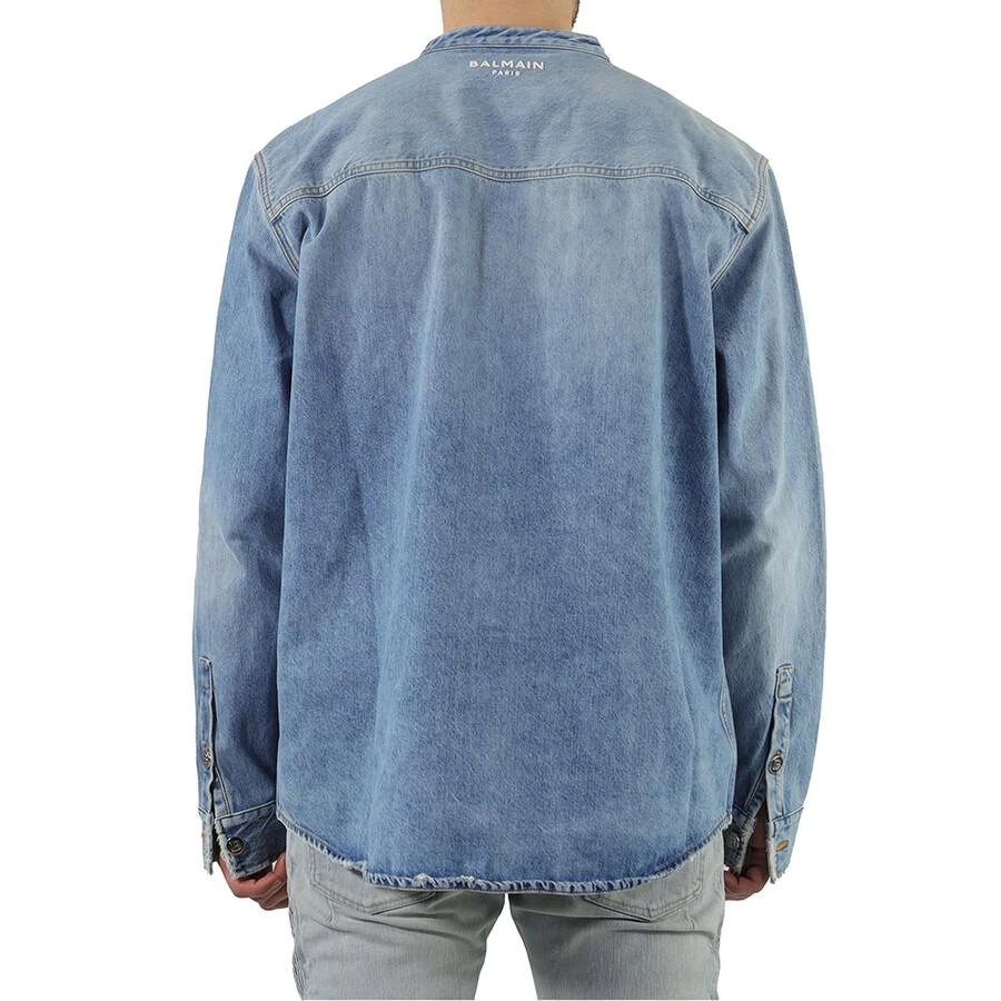 商品Balmain|Light Jean Blue Cotton Denim Shirt,价格¥8525,第3张图片详细描述