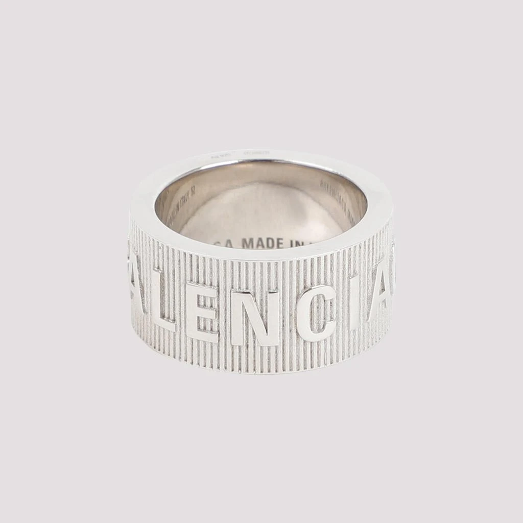 商品Balenciaga|Shiny Silver Logo Hoop Ring,价格¥1884,第3张图片详细描述