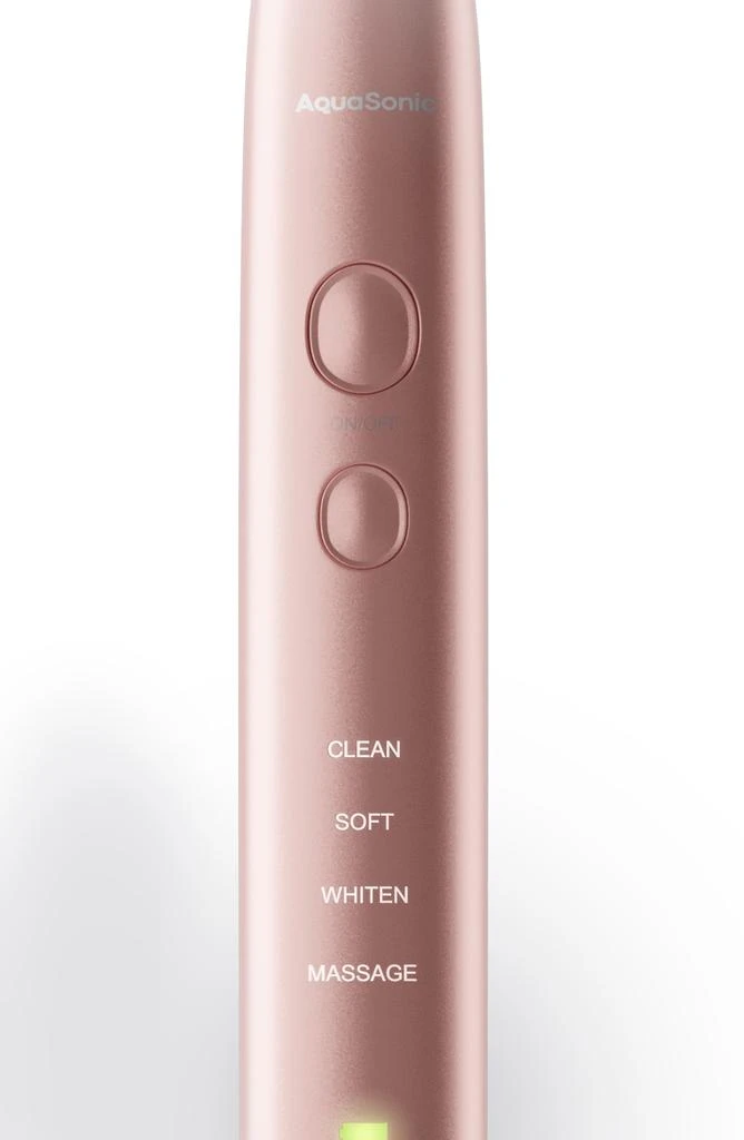 商品AquaSonic|VIBE Series Pink UltraSonic Whitening Toothbrush with 8 DuPont Brush Heads & Travel Case,价格¥304,第2张图片详细描述