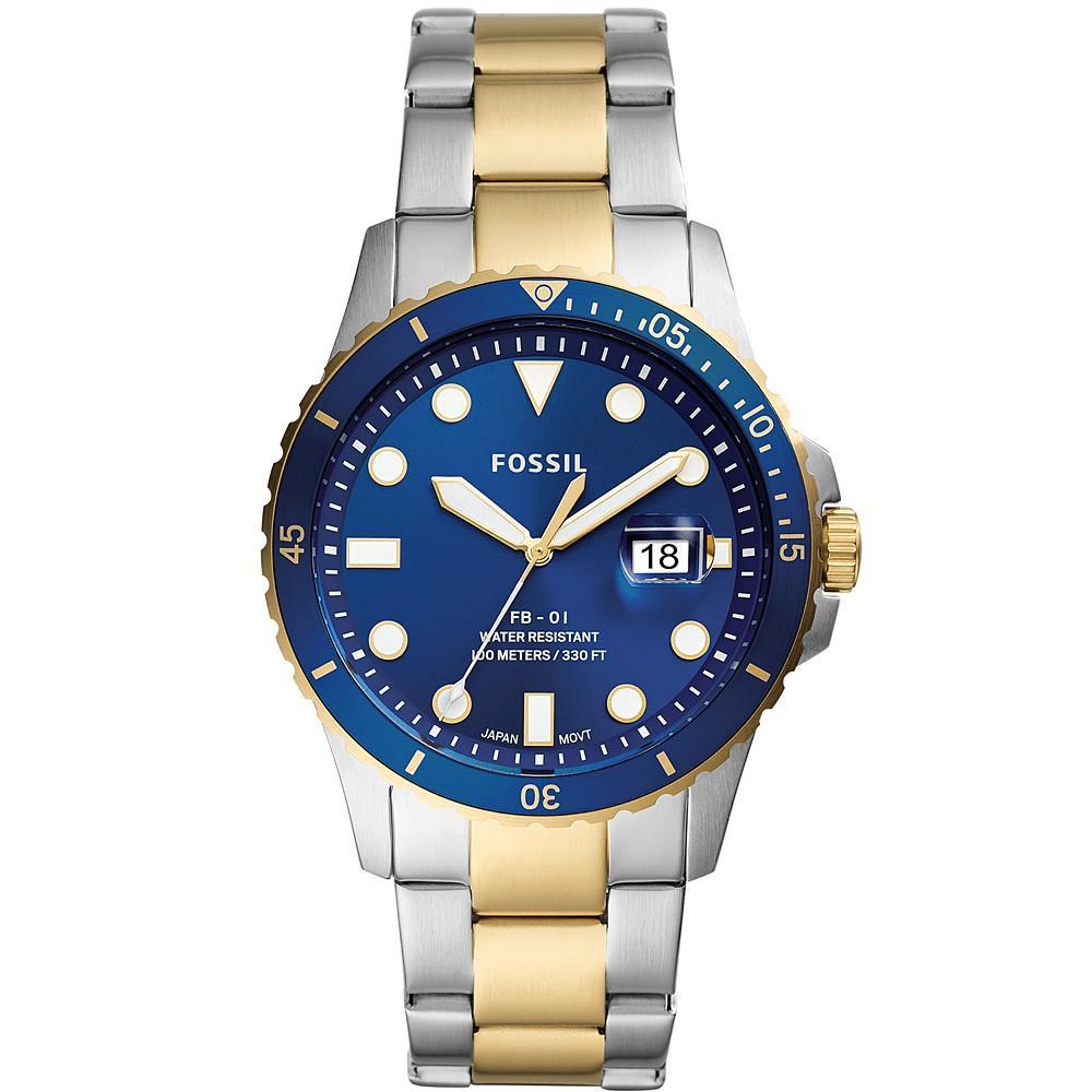 商品Fossil|Men's FB-01 Sport Two-Tone Bracelet Watch 42mm,价格¥479,第1张图片