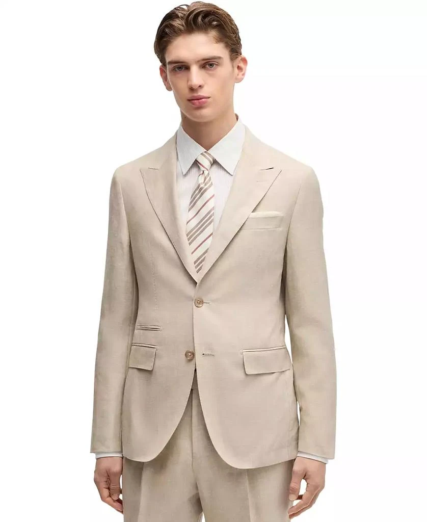 Men's Linen-Blend Slim-Fit Checked Suit 商品