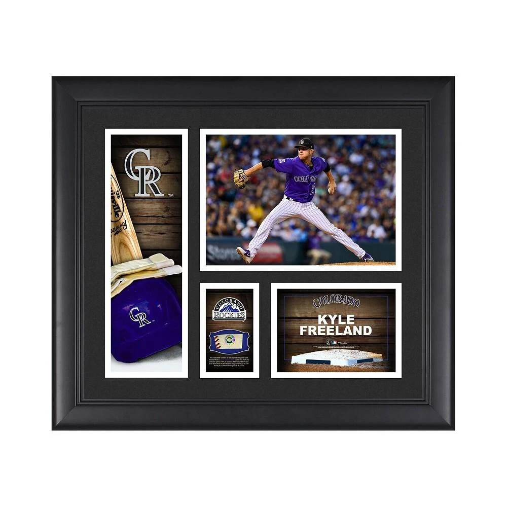 商品Fanatics Authentic|Kyle Freeland Colorado Rockies Framed 15" x 17" Player Collage with a Piece of Game-Used Ball,价格¥601,第1张图片